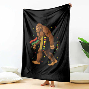 Funny Kwanzaa Bigfoot Lover Throw Blanket African American Holiday Gift - Print Your Wear