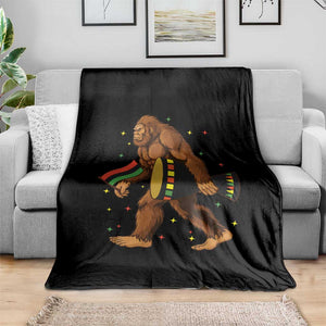 Funny Kwanzaa Bigfoot Lover Throw Blanket African American Holiday Gift - Print Your Wear