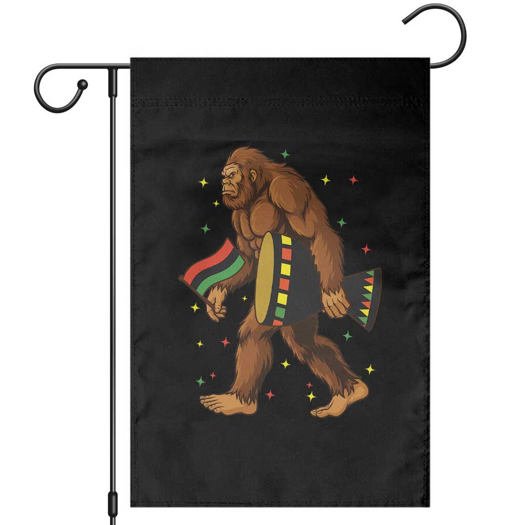 Funny Kwanzaa Bigfoot Lover Garden Flag African American Holiday Gift - Print Your Wear