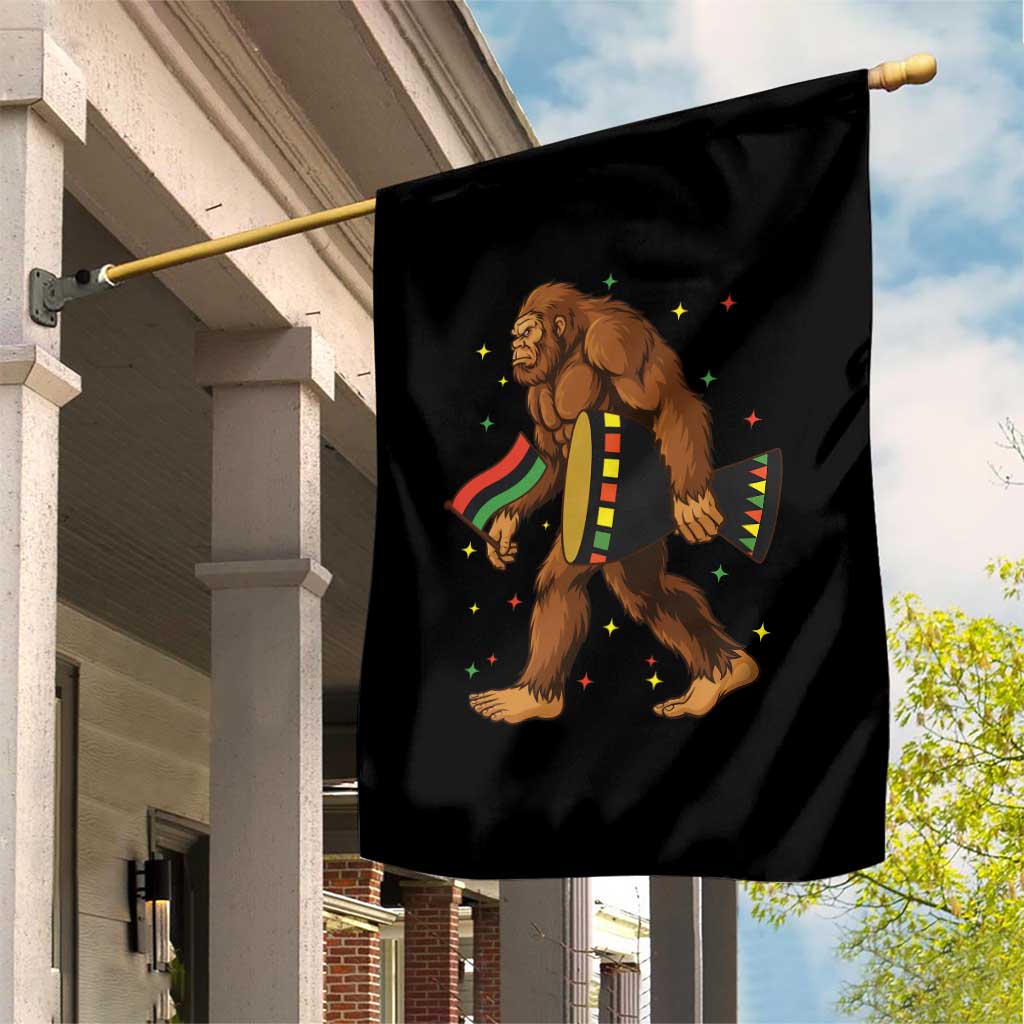 Funny Kwanzaa Bigfoot Lover Garden Flag African American Holiday Gift - Print Your Wear