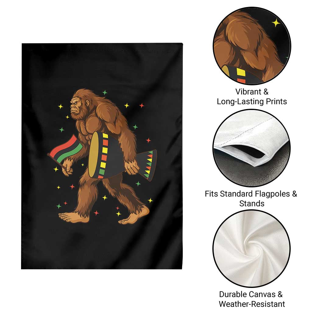 Funny Kwanzaa Bigfoot Lover Garden Flag African American Holiday Gift - Print Your Wear