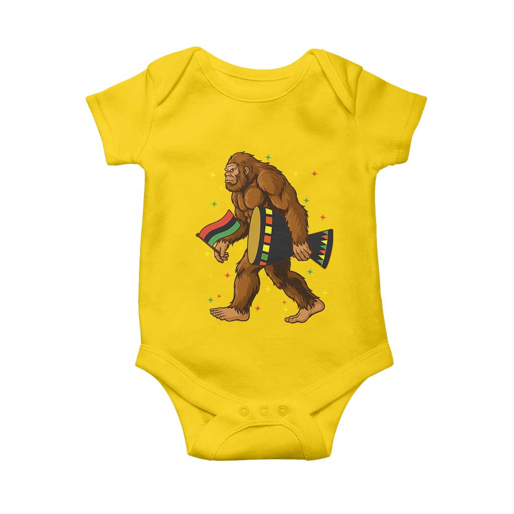 Funny Kwanzaa Bigfoot Lover Baby Onesie African American Holiday Gift - Print Your Wear