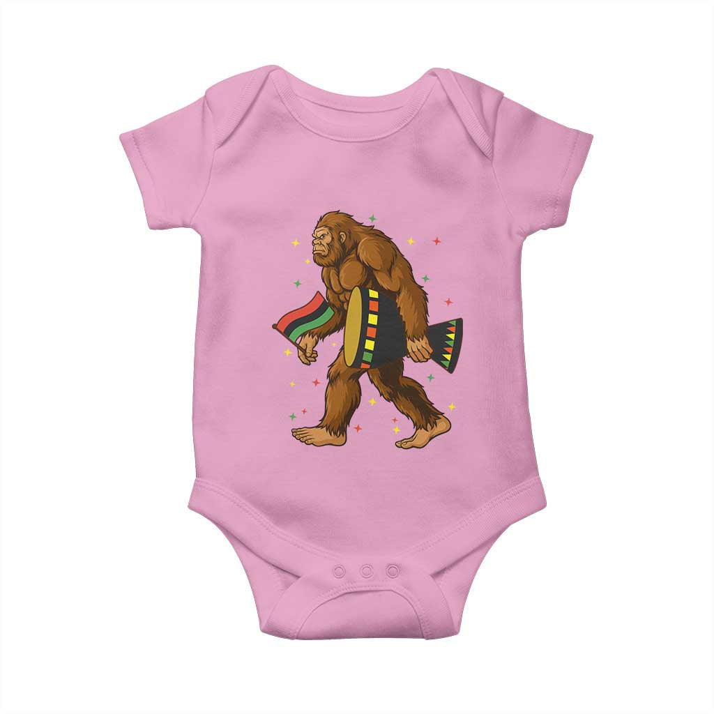 Funny Kwanzaa Bigfoot Lover Baby Onesie African American Holiday Gift TS12 Light Pink Print Your Wear