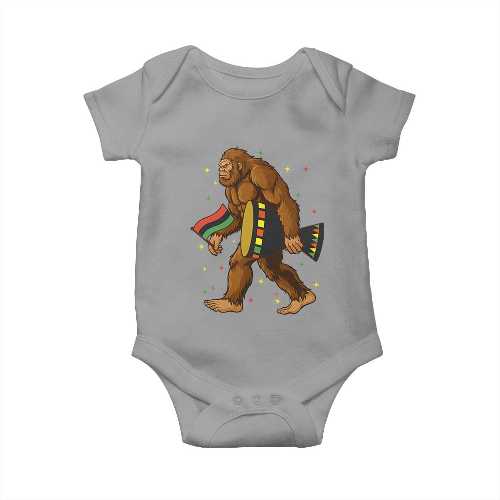 Funny Kwanzaa Bigfoot Lover Baby Onesie African American Holiday Gift TS12 Sport Gray Print Your Wear