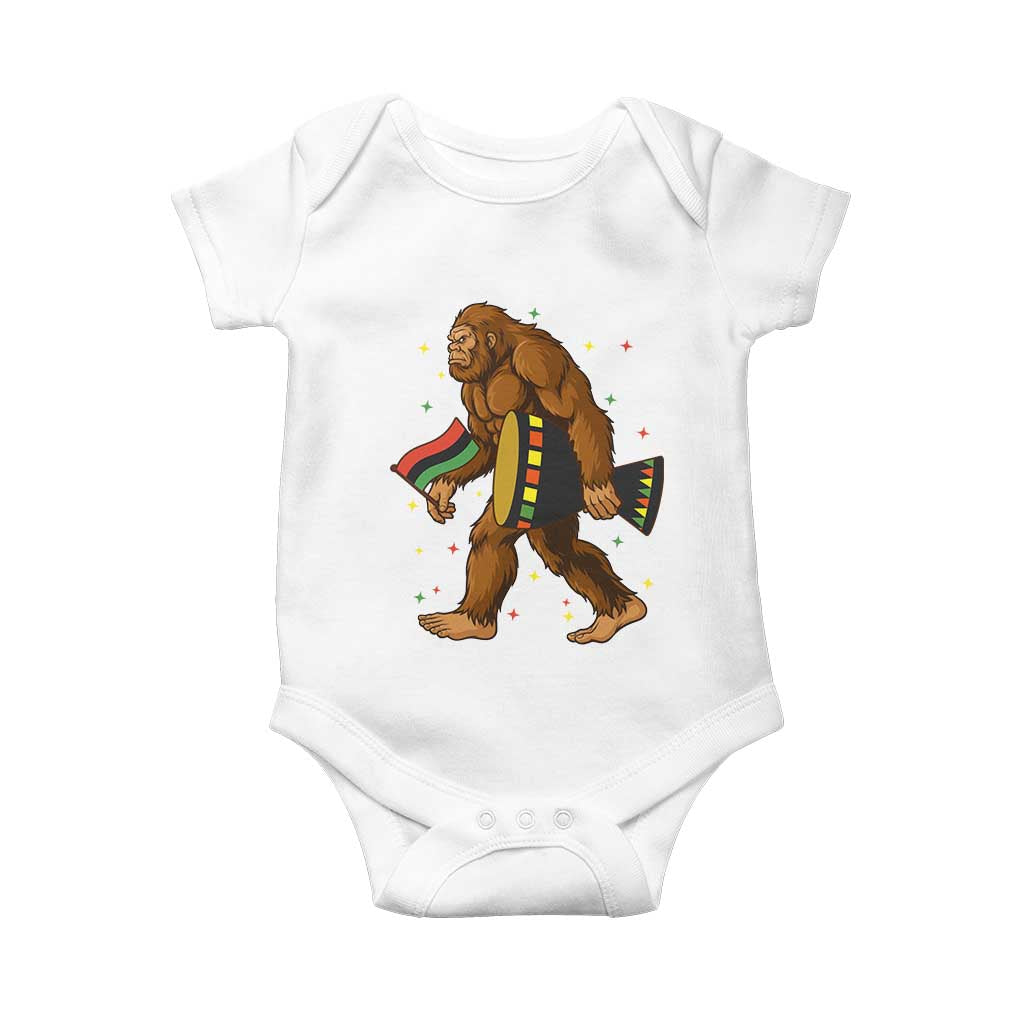 Funny Kwanzaa Bigfoot Lover Baby Onesie African American Holiday Gift - Print Your Wear