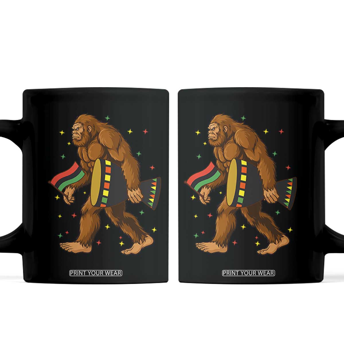 Funny Kwanzaa Bigfoot Lover Coffee Mug African American Holiday Gift - Print Your Wear