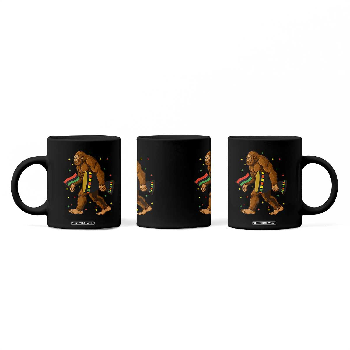 Funny Kwanzaa Bigfoot Lover Coffee Mug African American Holiday Gift - Print Your Wear