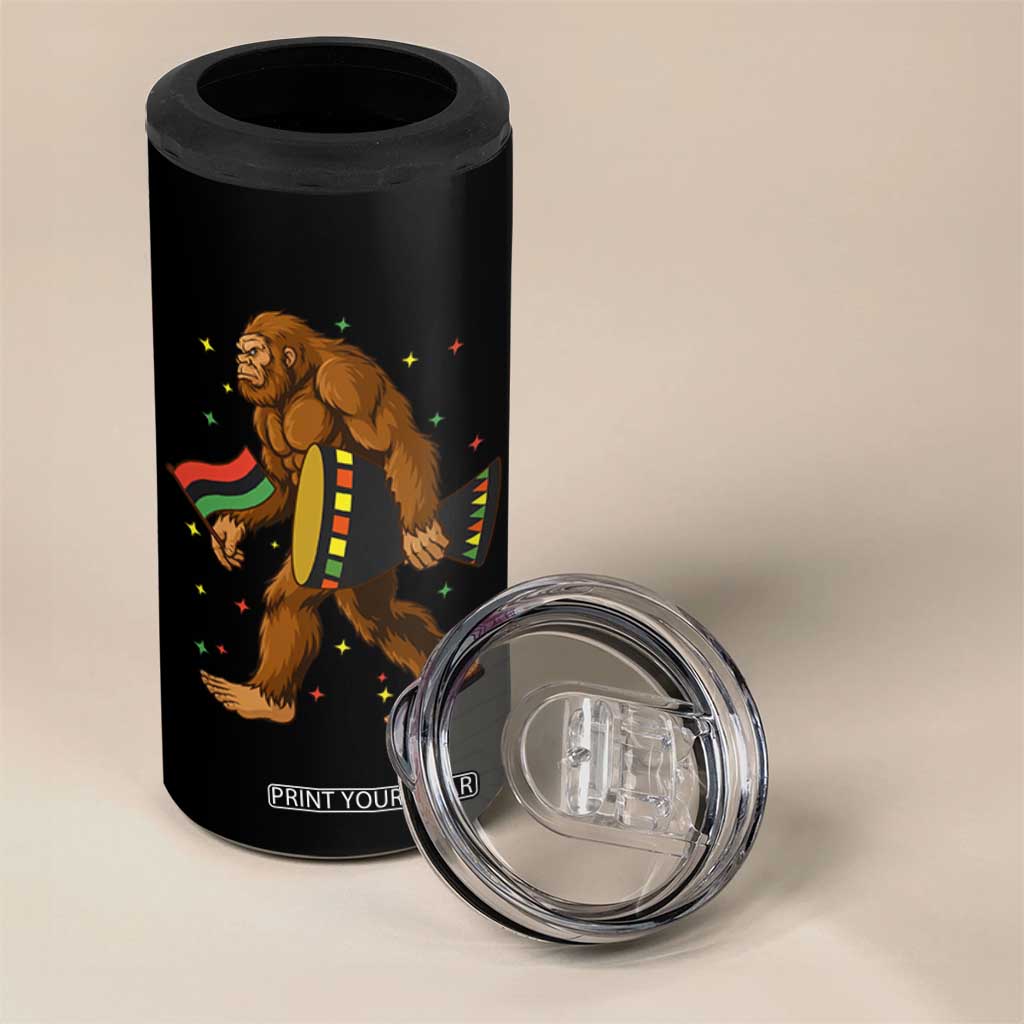 Funny Kwanzaa Bigfoot Lover 4 in 1 Can Cooler Tumbler African American Holiday Gift - Print Your Wear