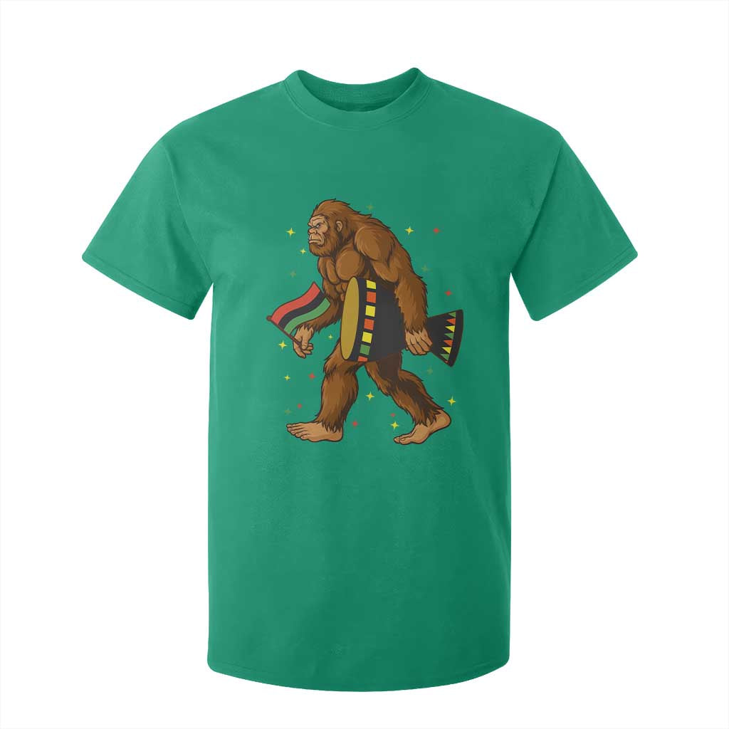 Funny Kwanzaa Bigfoot Lover T Shirt For Kid African American Holiday Gift - Print Your Wear