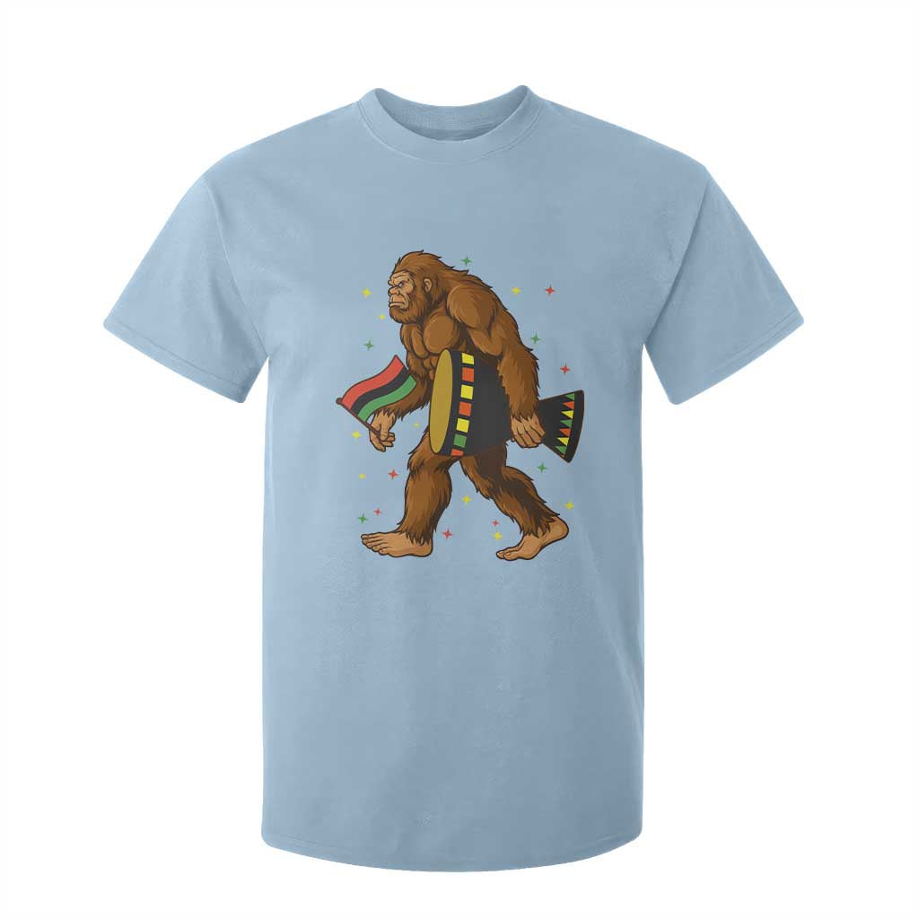 Funny Kwanzaa Bigfoot Lover T Shirt For Kid African American Holiday Gift TS12 Light Blue Print Your Wear
