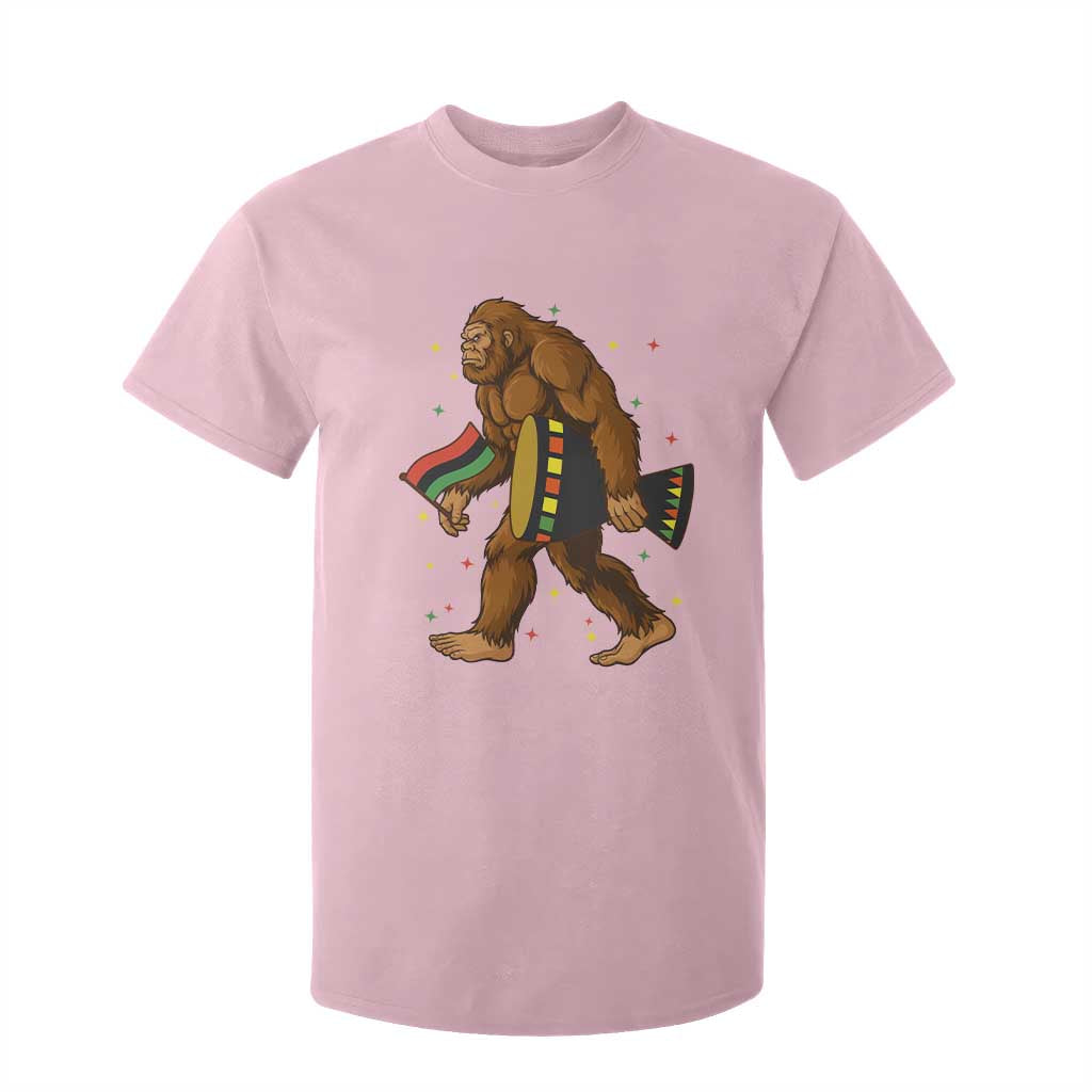 Funny Kwanzaa Bigfoot Lover T Shirt For Kid African American Holiday Gift TS12 Light Pink Print Your Wear