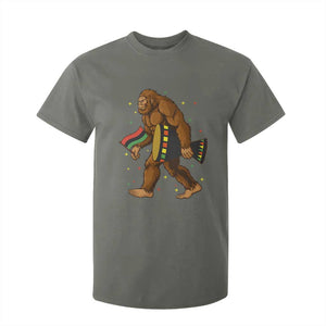 Funny Kwanzaa Bigfoot Lover T Shirt For Kid African American Holiday Gift TS12 Military Green Print Your Wear