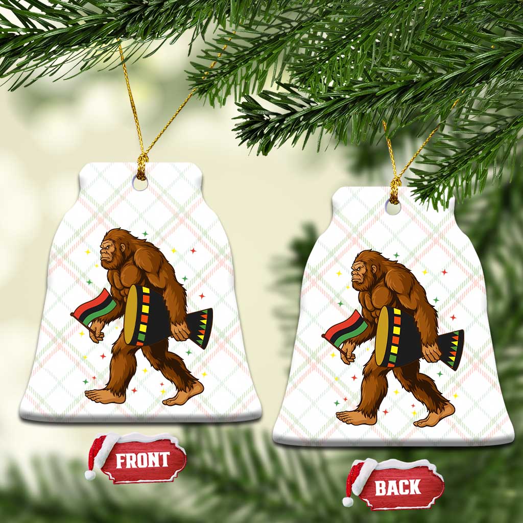 Funny Kwanzaa Bigfoot Lover Ceramic Ornament African American Holiday Gift - Print Your Wear