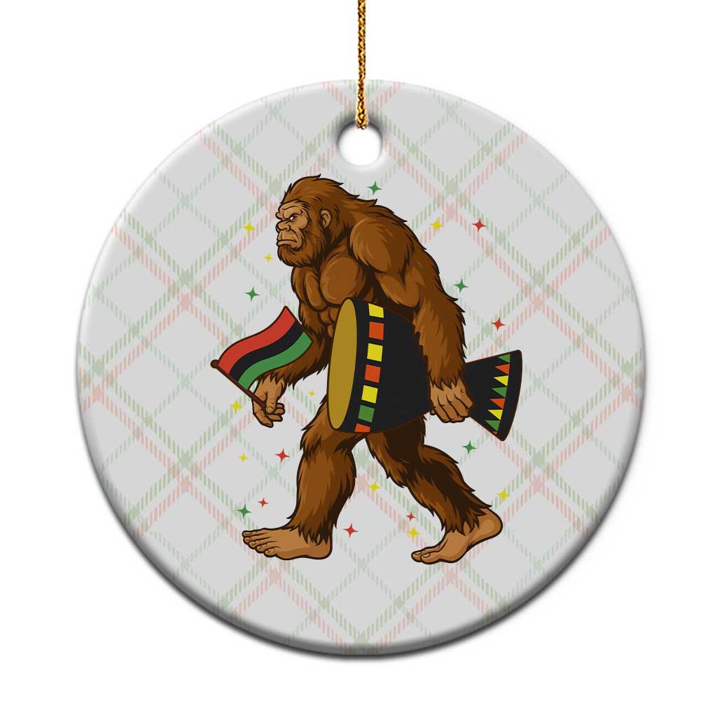Funny Kwanzaa Bigfoot Lover Ceramic Ornament African American Holiday Gift - Print Your Wear