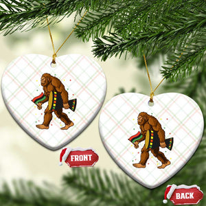 Funny Kwanzaa Bigfoot Lover Ceramic Ornament African American Holiday Gift - Print Your Wear