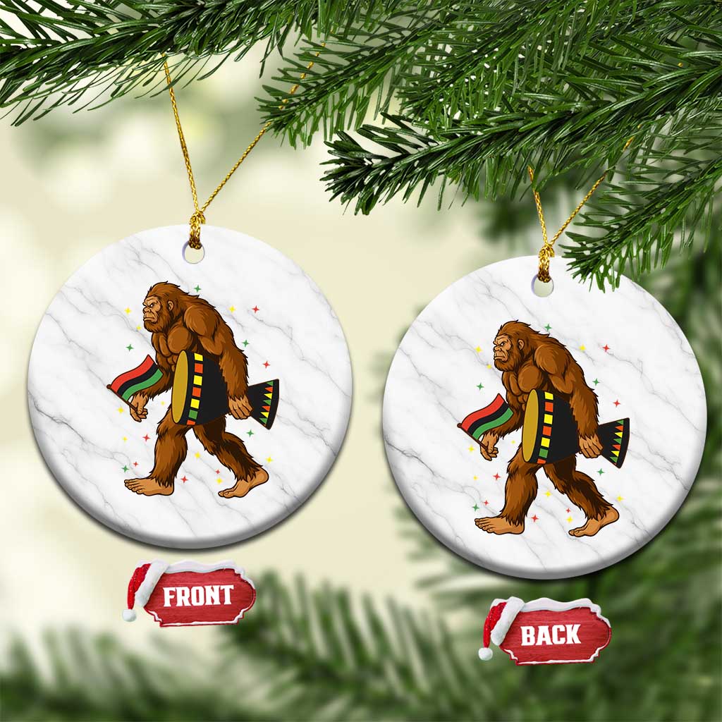 Funny Kwanzaa Bigfoot Lover Ceramic Ornament African American Holiday Gift - Print Your Wear