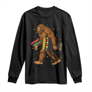 Funny Kwanzaa Bigfoot Lover Long Sleeve Shirt African American Holiday Gift - Print Your Wear