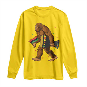 Funny Kwanzaa Bigfoot Lover Long Sleeve Shirt African American Holiday Gift - Print Your Wear