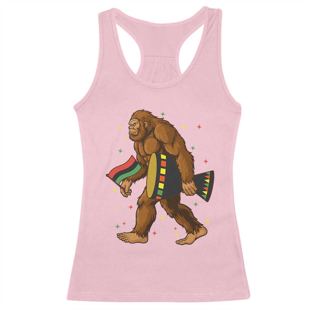 Funny Kwanzaa Bigfoot Lover Racerback Tank Top African American Holiday Gift TS12 Light Pink Print Your Wear