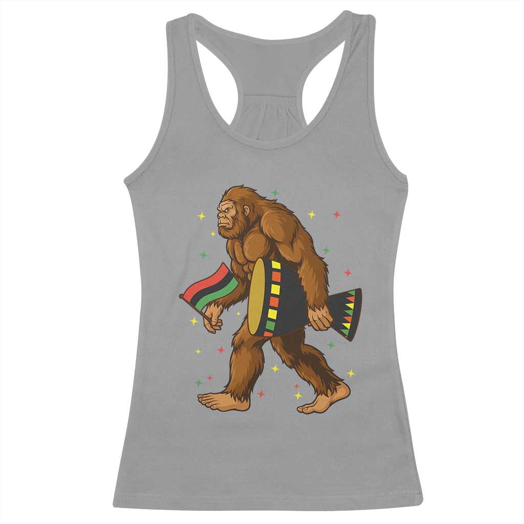 Funny Kwanzaa Bigfoot Lover Racerback Tank Top African American Holiday Gift TS12 Sport Gray Print Your Wear