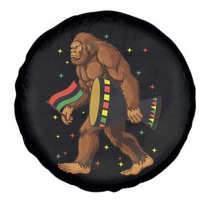 Funny Kwanzaa Bigfoot Lover Spare Tire Cover African American Holiday Gift - Print Your Wear