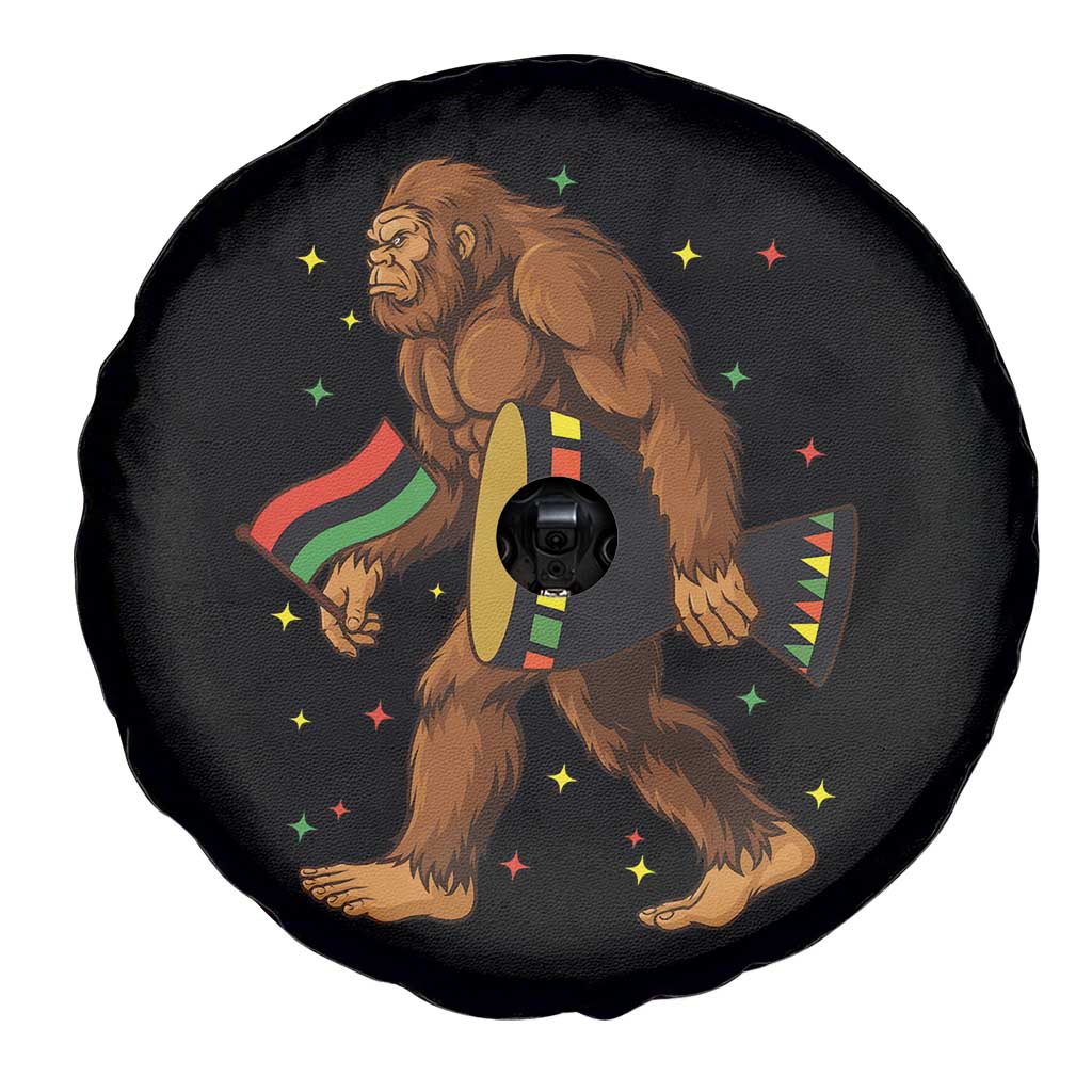 Funny Kwanzaa Bigfoot Lover Spare Tire Cover African American Holiday Gift - Print Your Wear