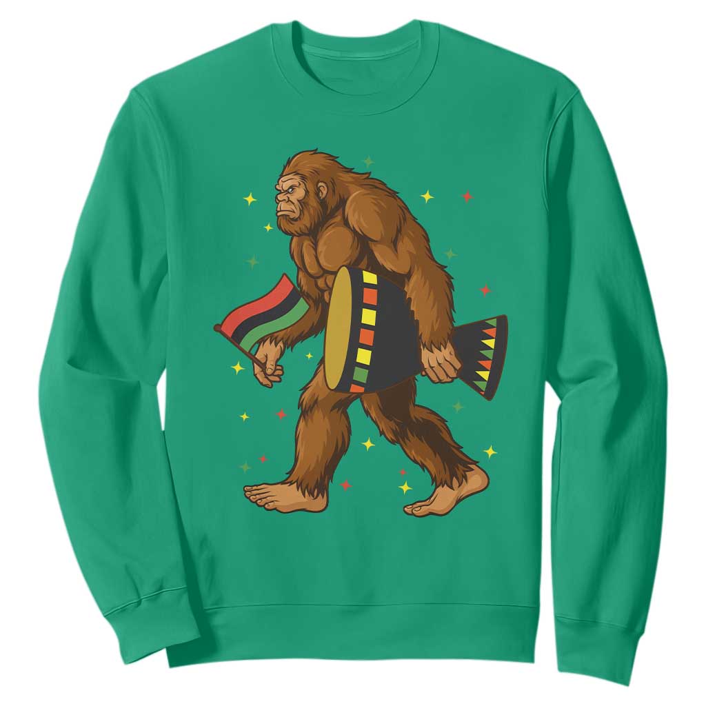 Funny Kwanzaa Bigfoot Lover Sweatshirt African American Holiday Gift - Print Your Wear