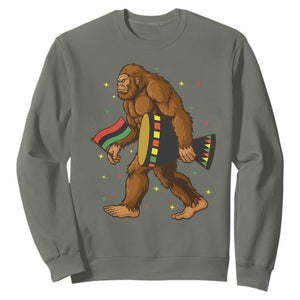 Funny Kwanzaa Bigfoot Lover Sweatshirt African American Holiday Gift - Print Your Wear