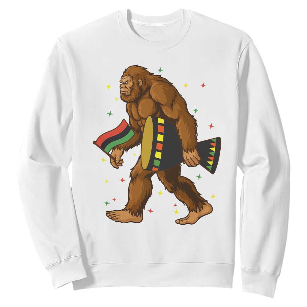 Funny Kwanzaa Bigfoot Lover Sweatshirt African American Holiday Gift - Print Your Wear