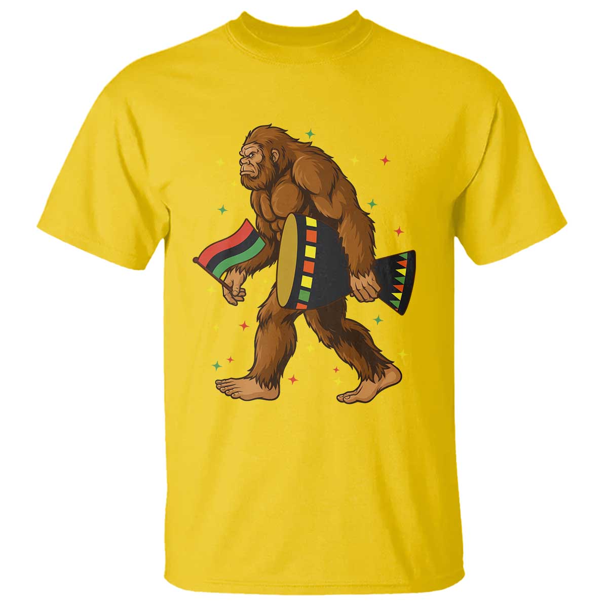 Funny Kwanzaa Bigfoot Lover T Shirt African American Holiday Gift TS12 Daisy Print Your Wear