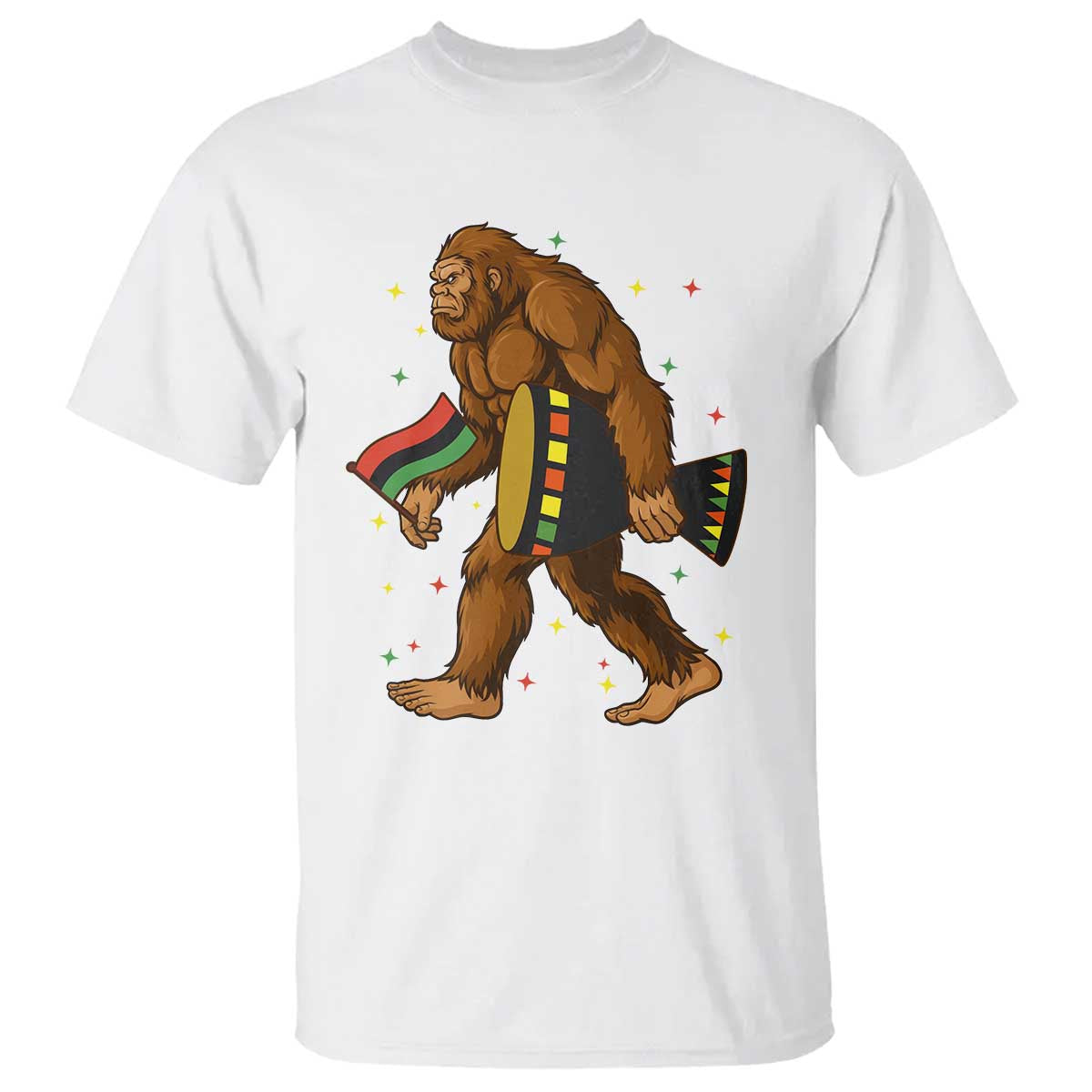 Funny Kwanzaa Bigfoot Lover T Shirt African American Holiday Gift - Print Your Wear