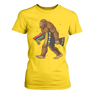 Funny Kwanzaa Bigfoot Lover T Shirt For Women African American Holiday Gift - Print Your Wear