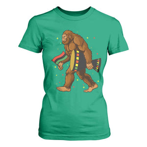 Funny Kwanzaa Bigfoot Lover T Shirt For Women African American Holiday Gift - Print Your Wear