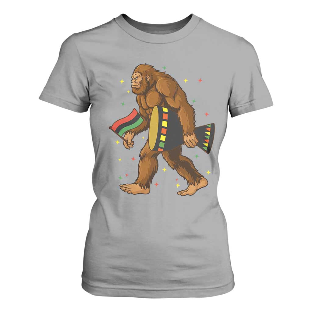 Funny Kwanzaa Bigfoot Lover T Shirt For Women African American Holiday Gift - Print Your Wear