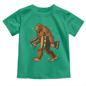 Funny Kwanzaa Bigfoot Lover Toddler T Shirt African American Holiday Gift TS12 Irish Green Print Your Wear