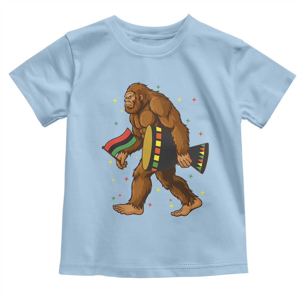 Funny Kwanzaa Bigfoot Lover Toddler T Shirt African American Holiday Gift TS12 Light Blue Print Your Wear