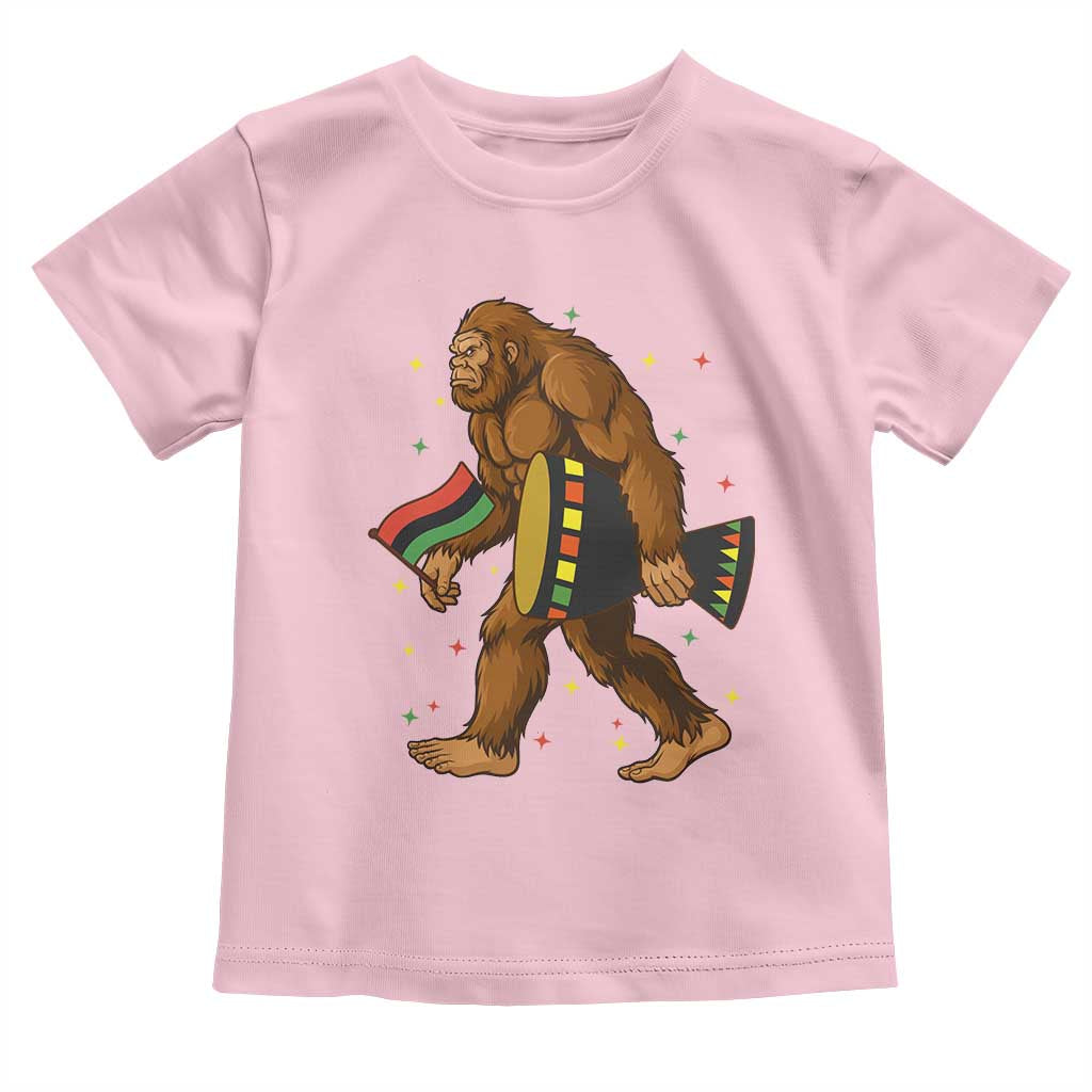 Funny Kwanzaa Bigfoot Lover Toddler T Shirt African American Holiday Gift TS12 Light Pink Print Your Wear