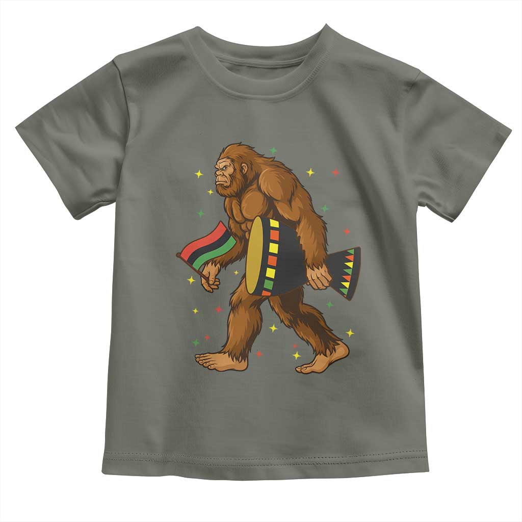 Funny Kwanzaa Bigfoot Lover Toddler T Shirt African American Holiday Gift TS12 Military Green Print Your Wear