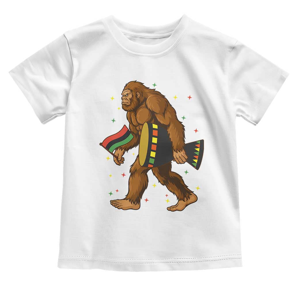 Funny Kwanzaa Bigfoot Lover Toddler T Shirt African American Holiday Gift TS12 White Print Your Wear