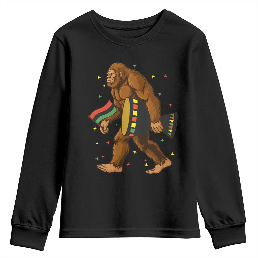 Funny Kwanzaa Bigfoot Lover Youth Sweatshirt African American Holiday Gift TS12 Black Print Your Wear