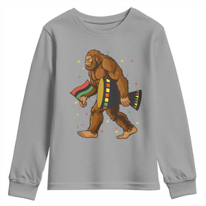 Funny Kwanzaa Bigfoot Lover Youth Sweatshirt African American Holiday Gift TS12 Sport Gray Print Your Wear