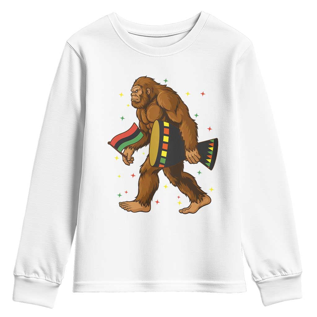 Funny Kwanzaa Bigfoot Lover Youth Sweatshirt African American Holiday Gift TS12 White Print Your Wear