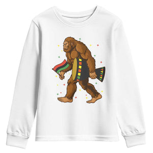 Funny Kwanzaa Bigfoot Lover Youth Sweatshirt African American Holiday Gift TS12 White Print Your Wear