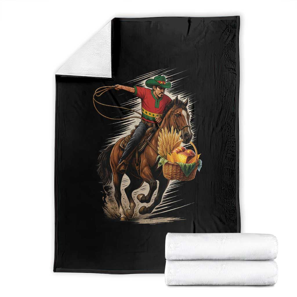 Kwanzaa Cowboy Throw Blanket Funny African American Festival Gift - Print Your Wear
