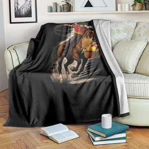 Kwanzaa Cowboy Throw Blanket Funny African American Festival Gift TS12 Print Your Wear