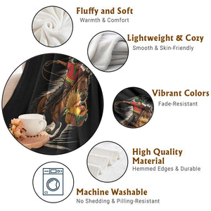 Kwanzaa Cowboy Throw Blanket Funny African American Festival Gift - Print Your Wear