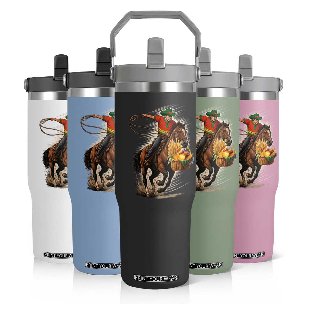 Kwanzaa Cowboy Flip Straw Tumbler Funny African American Festival Gift TS12 Print Your Wear