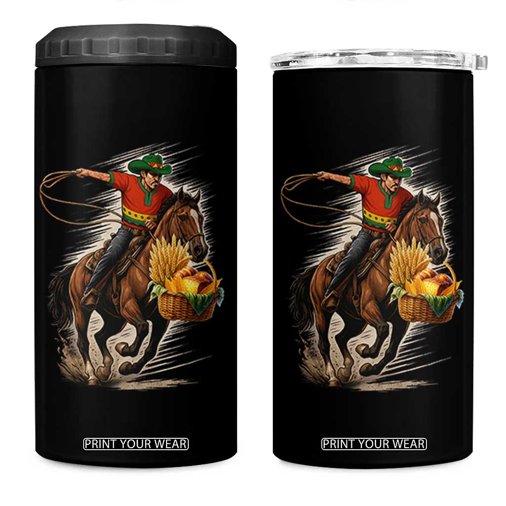 Kwanzaa Cowboy 4 in 1 Can Cooler Tumbler Funny African American Festival Gift TS12 One Size: 16 oz Black Print Your Wear