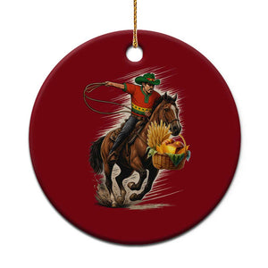 Kwanzaa Cowboy Ceramic Ornament Funny African American Festival Gift - Print Your Wear