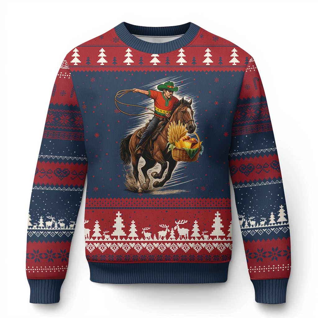 Kwanzaa Cowboy Ugly Christmas Sweater Funny African American Festival Gift TS12 Navy Red Print Your Wear